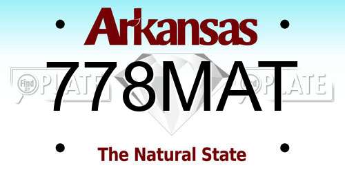 778MAT Arkansas License Plate