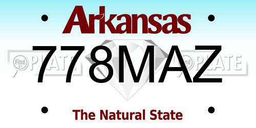 778MAZ Arkansas License Plate