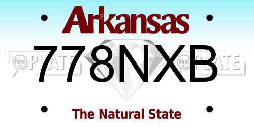778NXB Arkansas License Plate