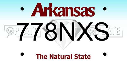 778NXS Arkansas License Plate