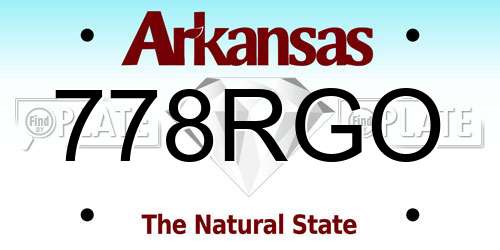 778RGO Arkansas License Plate