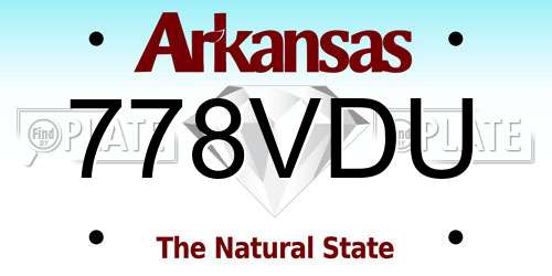 778VDU Arkansas License Plate