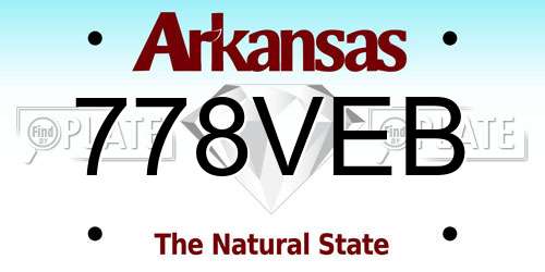 778VEB Arkansas License Plate