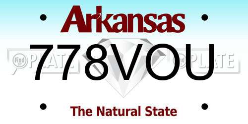 778VOU Arkansas License Plate