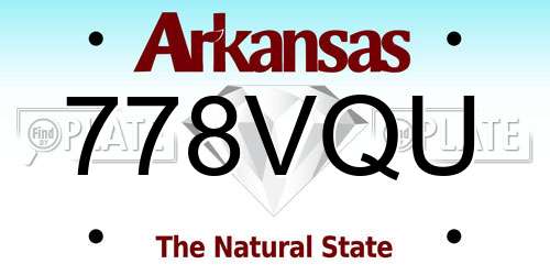 778VQU Arkansas License Plate