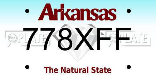 778XFF Arkansas License Plate