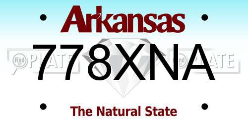 778XNA Arkansas License Plate