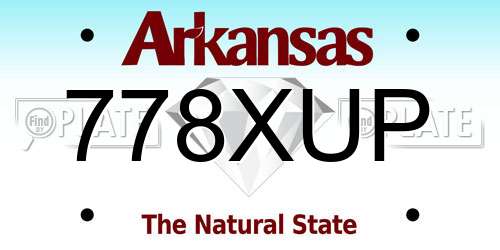778XUP Arkansas License Plate