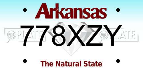 778XZY Arkansas License Plate
