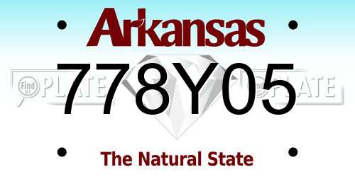 778Y05 Arkansas License Plate