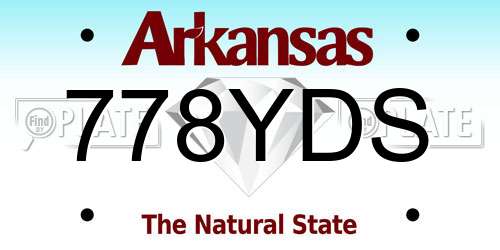 778YDS Arkansas License Plate