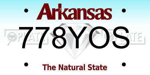 778YOS Arkansas License Plate