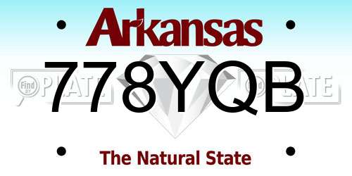 778YQB Arkansas License Plate