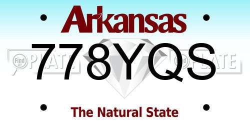 778YQS Arkansas License Plate