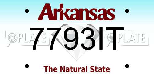 7793IT Arkansas License Plate