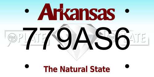 779AS6 Arkansas License Plate