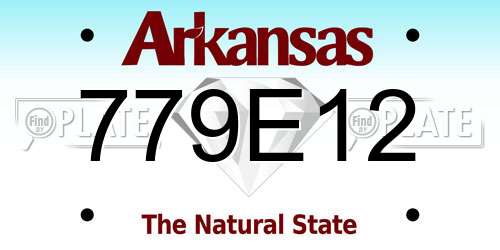 779E12 Arkansas License Plate