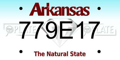 779E17 Arkansas License Plate