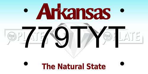 779TYT Arkansas License Plate