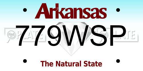 779WSP Arkansas License Plate