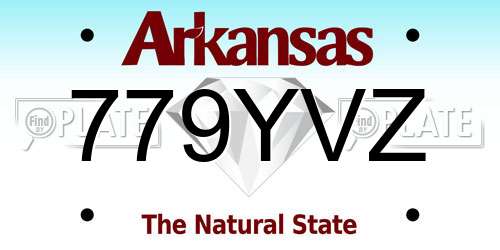 779YVZ Arkansas License Plate