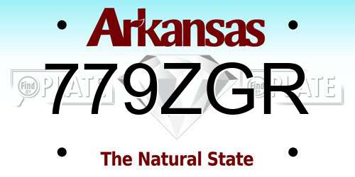 779ZGR Arkansas License Plate