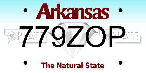 779ZOP Arkansas License Plate