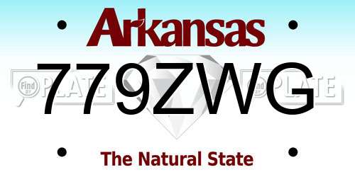 779ZWG Arkansas License Plate