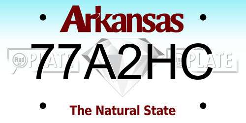 77A2HC Arkansas License Plate