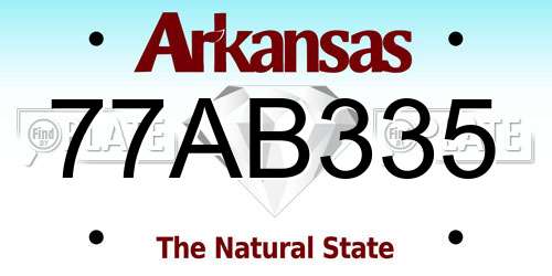 77AB335 Arkansas License Plate