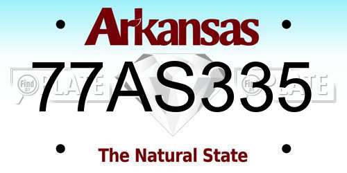 77AS335 Arkansas License Plate
