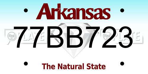 77BB723 Arkansas License Plate