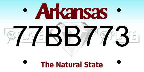 77BB773 Arkansas License Plate