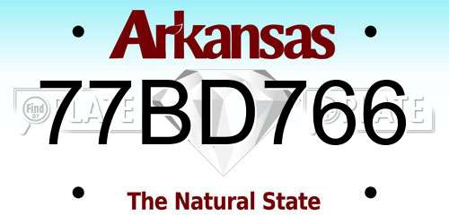 77BD766 Arkansas License Plate