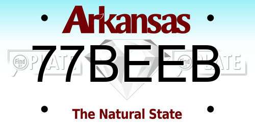 77BEEB Arkansas License Plate