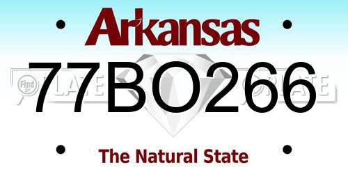 77BO266 Arkansas License Plate