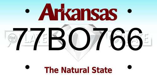 77BO766 Arkansas License Plate