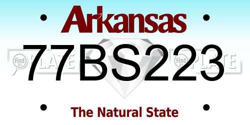 77BS223 Arkansas License Plate