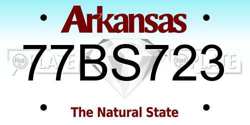 77BS723 Arkansas License Plate