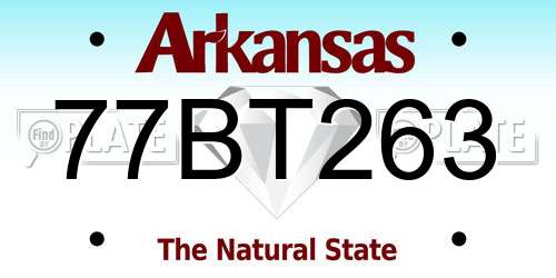 77BT263 Arkansas License Plate