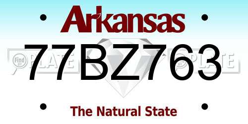 77BZ763 Arkansas License Plate