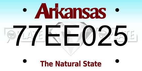 77EE025 Arkansas License Plate