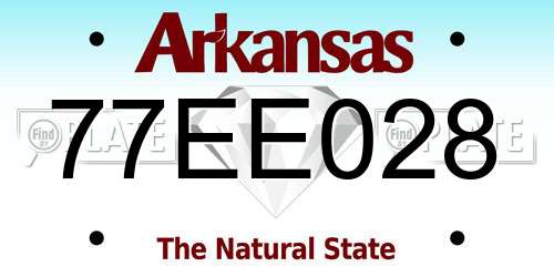 77EE028 Arkansas License Plate
