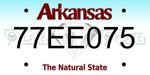 77EE075 Arkansas License Plate