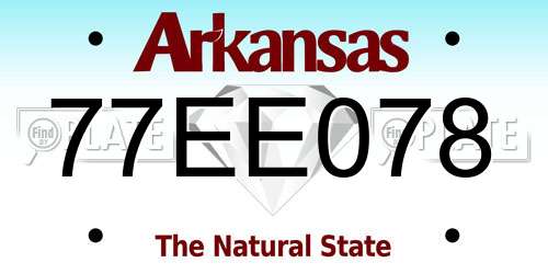 77EE078 Arkansas License Plate