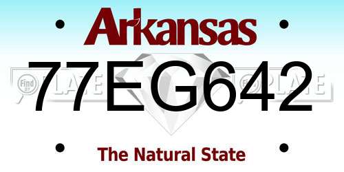77EG642 Arkansas License Plate
