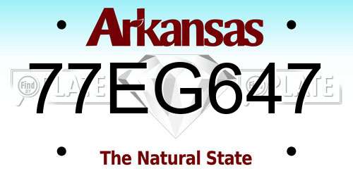 77EG647 Arkansas License Plate