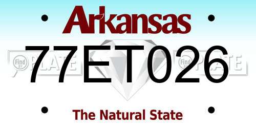 77ET026 Arkansas License Plate