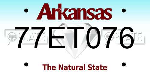 77ET076 Arkansas License Plate