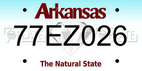 77EZ026 Arkansas License Plate